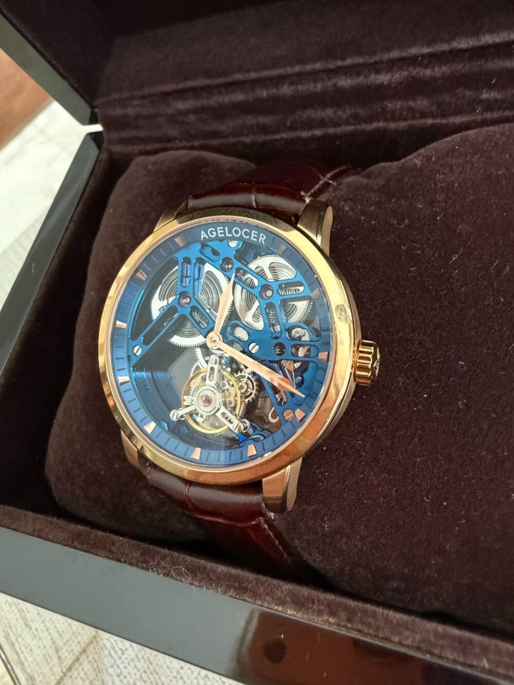 AGELOCER Men's Automatic Skeletonized Tourbillon Watch, Sapphire Crystal, 50M WR - Picture 3 of 4